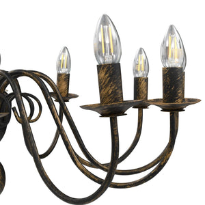 vidaXL Chandelier Antique Black 12 x E14 Sockets