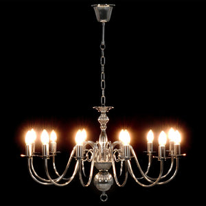 vidaXL Chandelier Silver 12×E14 Bulbs
