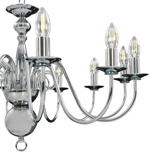 vidaXL Chandelier Silver 12×E14 Bulbs