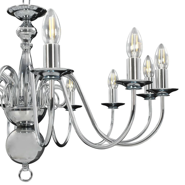 vidaXL Chandelier Silver 12×E14 Bulbs