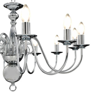 vidaXL Chandelier Silver 12×E14 Bulbs