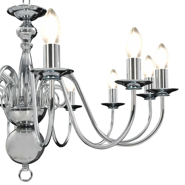 vidaXL Chandelier Silver 12×E14 Bulbs