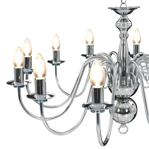 vidaXL Chandelier Silver 12×E14 Bulbs
