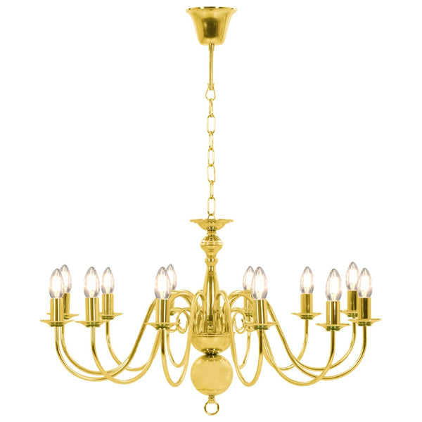 vidaXL Chandelier Golden 12 x E14 Bulbs