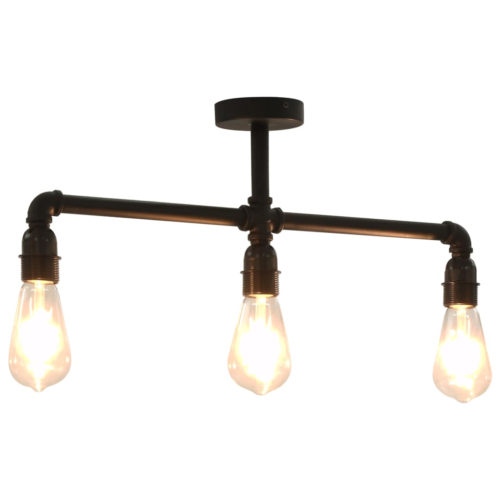 vidaXL Ceiling Lamp Black 3 x E27 Sockets