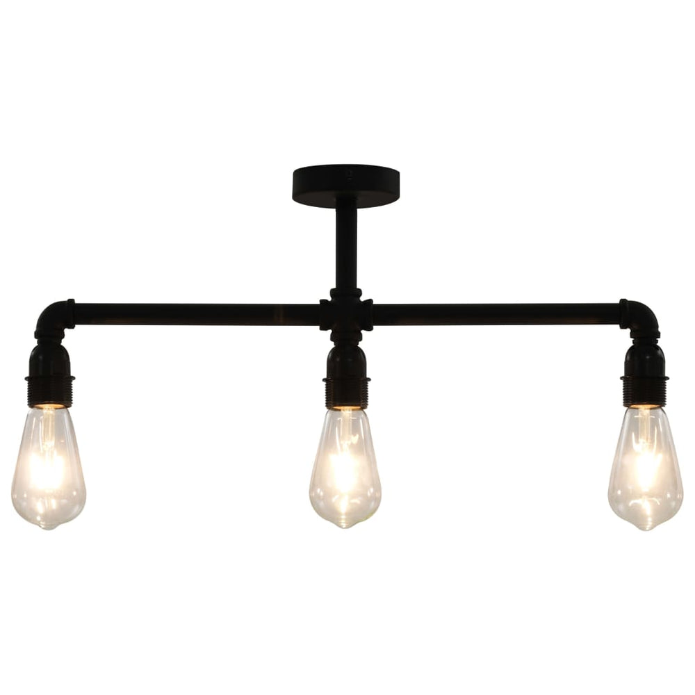 vidaXL Ceiling Lamp Black 3 x E27 Sockets