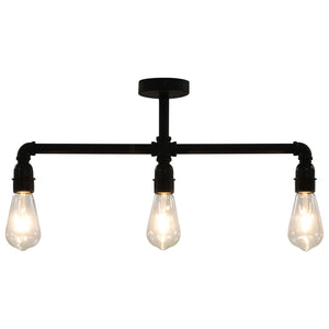 vidaXL Ceiling Lamp Black 3 x E27 Sockets