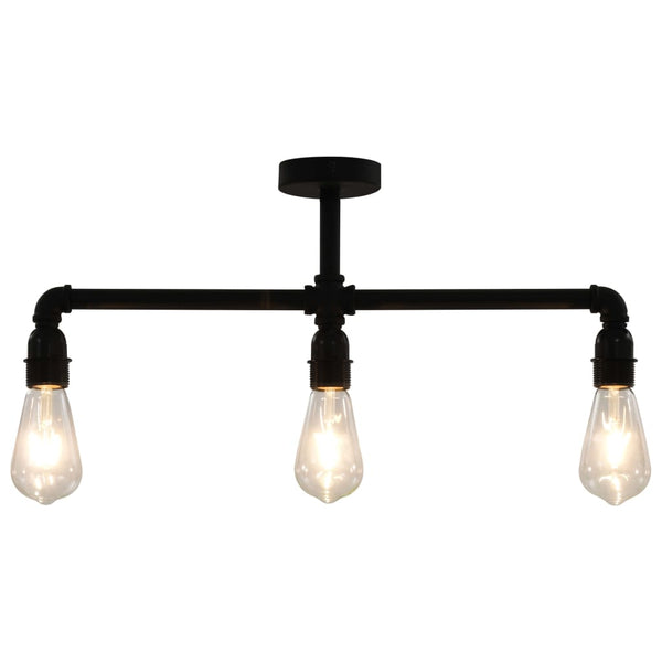 vidaXL Ceiling Lamp Black 3 x E27 Sockets