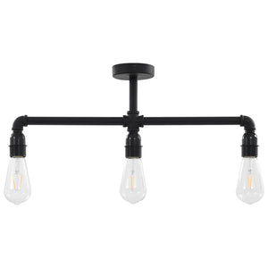 vidaXL Ceiling Lamp Black 3 x E27 Sockets