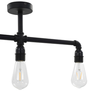 vidaXL Ceiling Lamp Black 3 x E27 Sockets