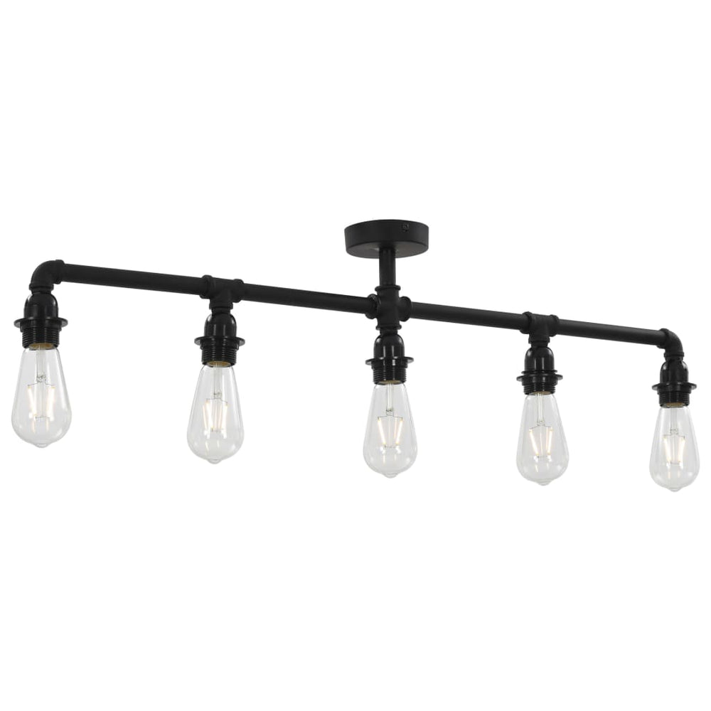 vidaXL Ceiling Lamp Black 5 x E27 Sockets