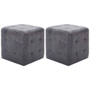 vidaXL Nightstands 2 pcs. Gray 30x30x30 cm Suede Look