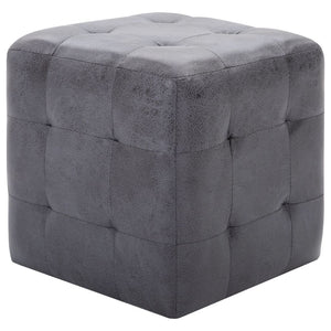 vidaXL Nightstands 2 pcs. Gray 30x30x30 cm Suede Look
