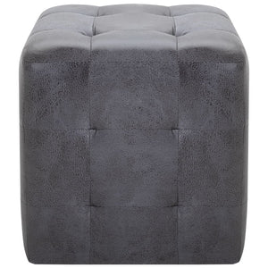 vidaXL Nightstands 2 pcs. Gray 30x30x30 cm Suede Look