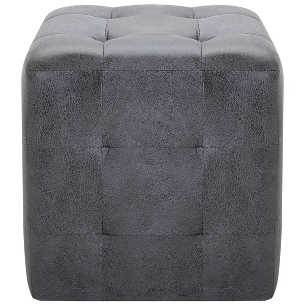vidaXL Nightstands 2 pcs. Gray 30x30x30 cm Suede Look