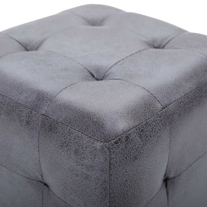 vidaXL Nightstands 2 pcs. Gray 30x30x30 cm Suede Look