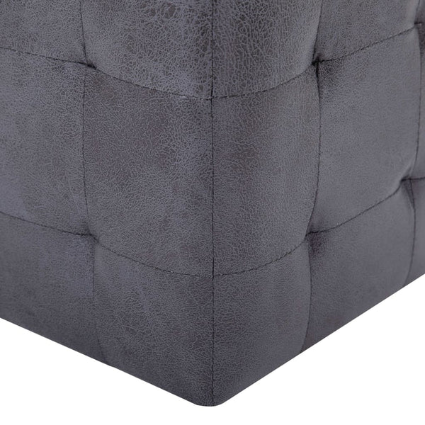 vidaXL Nightstands 2 pcs. Gray 30x30x30 cm Suede Look