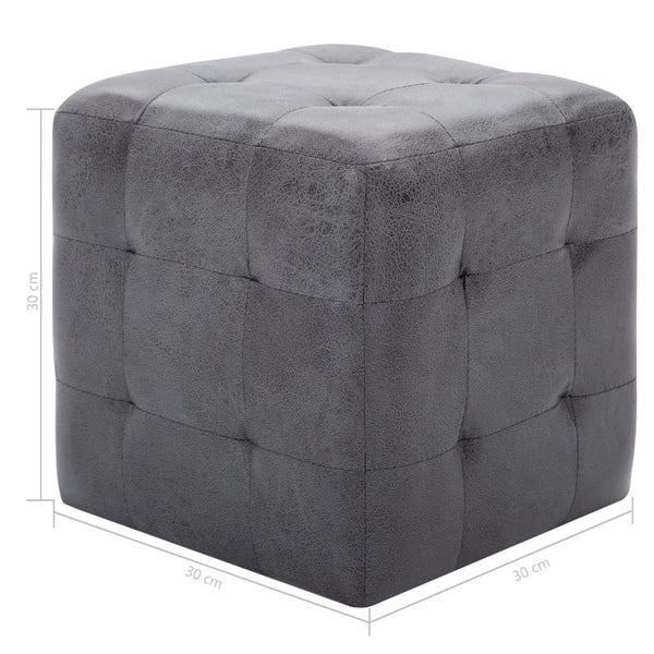 vidaXL Nightstands 2 pcs. Gray 30x30x30 cm Suede Look