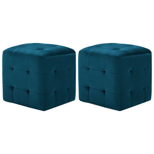 vidaXL Nightstands 2 pcs Blue 30x30x30 cm Velvet