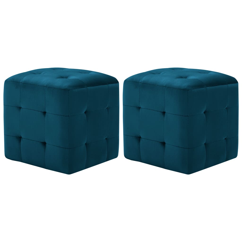 vidaXL Nightstands 2 pcs Blue 30x30x30 cm Velvet