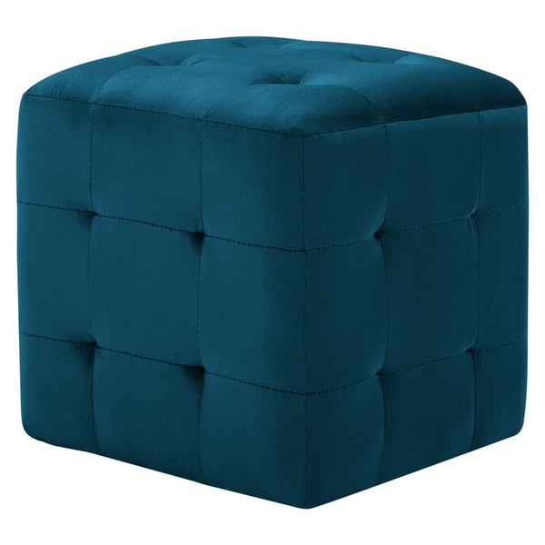 vidaXL Nightstands 2 pcs Blue 30x30x30 cm Velvet