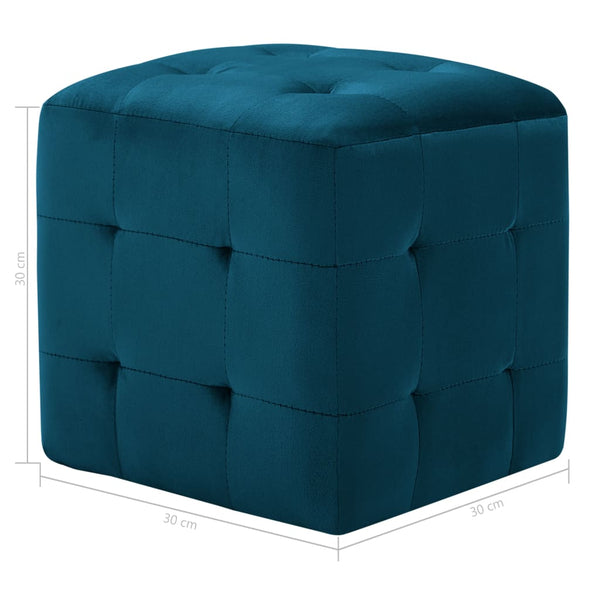 vidaXL Nightstands 2 pcs Blue 30x30x30 cm Velvet