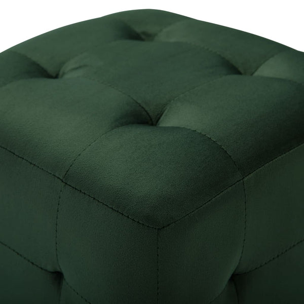 vidaXL Nightstands 2 pcs. Green 30x30x30 cm Velvet