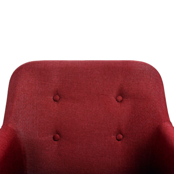 vidaXL Dining Chairs 2 pcs Wine Red Fabric and Solid Oak Wood