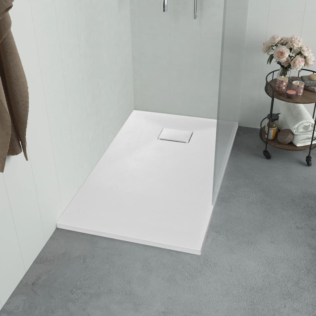 vidaXL Shower Tray SMC White 120x70 cm