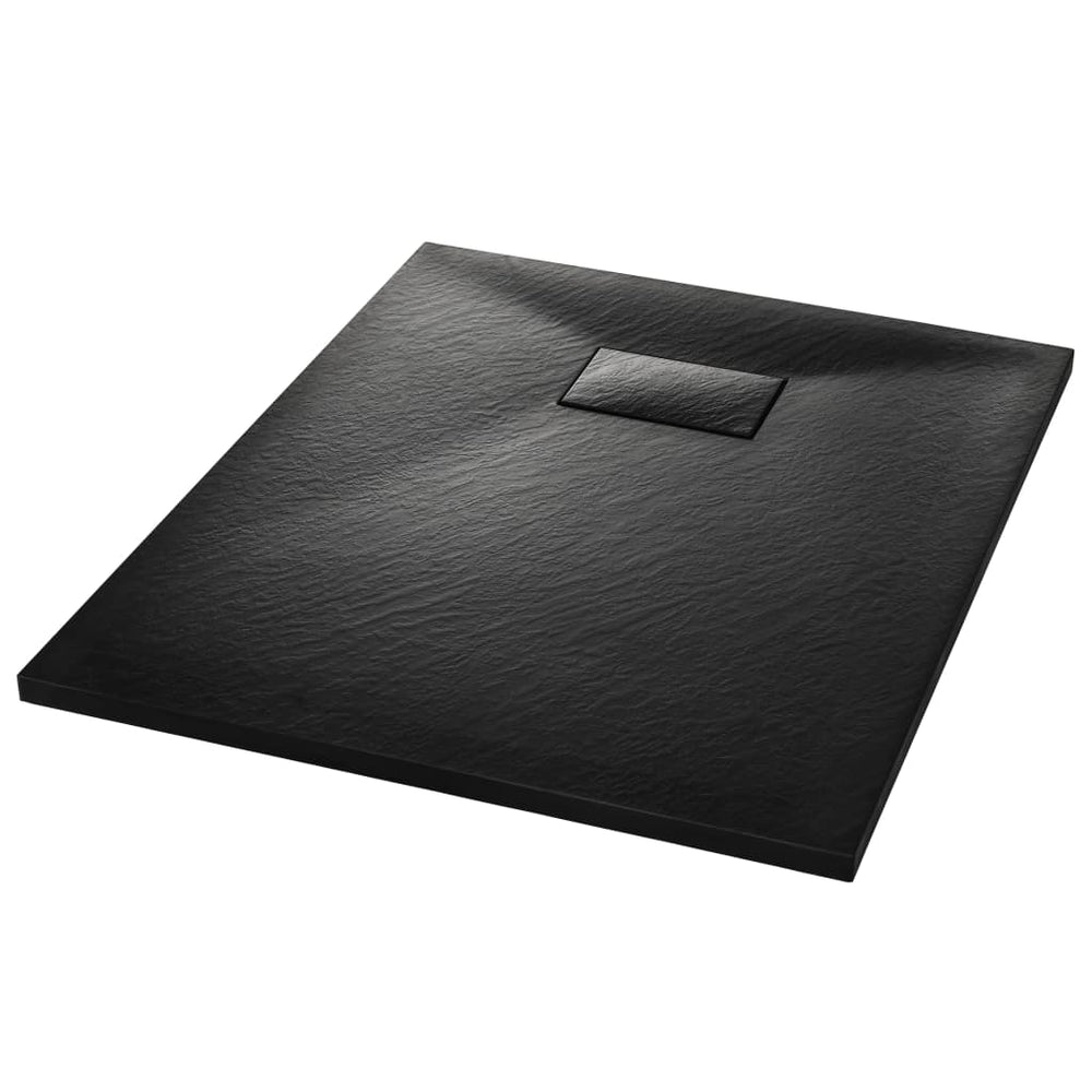 vidaXL SMC Shower Tray Black 90x70 cm