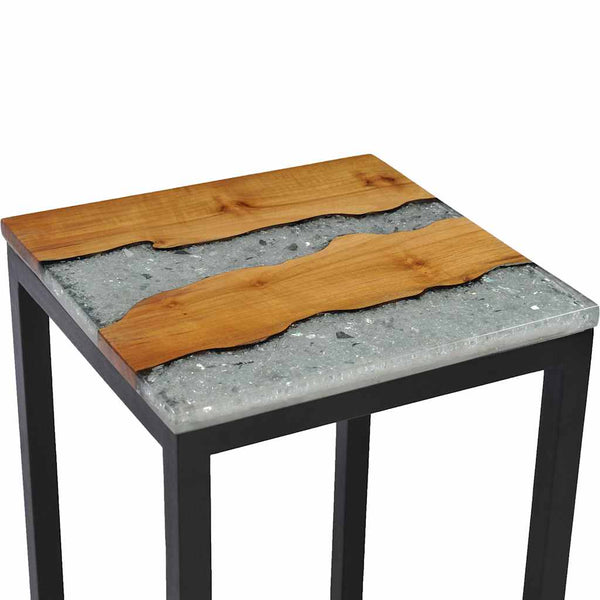 vidaXL Nesting Tables 3 pcs. Solid Teak Wood and Polyresin
