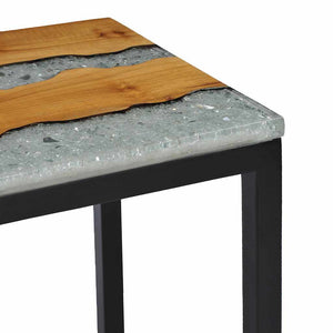 vidaXL Nesting Tables 3 pcs. Solid Teak Wood and Polyresin