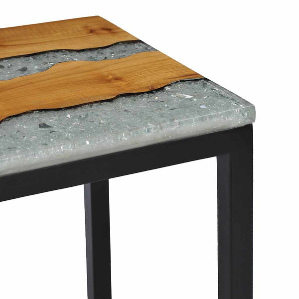 vidaXL Nesting Tables 3 pcs. Solid Teak Wood and Polyresin