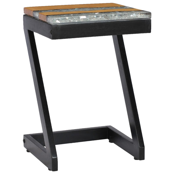 vidaXL Coffee Table 30 x 30 x 50 cm Solid Teak and Polyresin