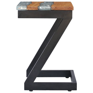 vidaXL Coffee Table 30 x 30 x 50 cm Solid Teak and Polyresin