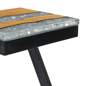 vidaXL Coffee Table 30 x 30 x 50 cm Solid Teak and Polyresin