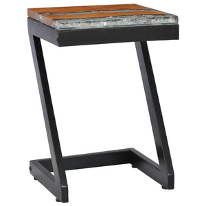 vidaXL Coffee Table 30 x 30 x 50 cm Solid Teak and Polyresin