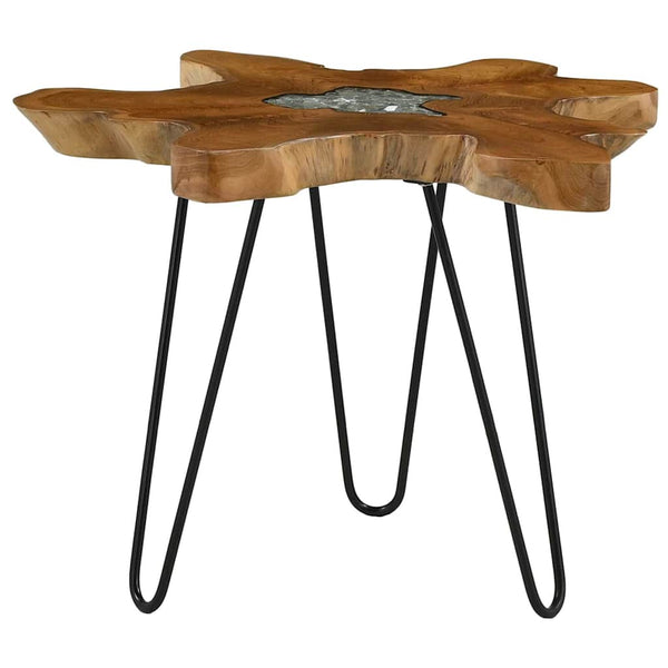 vidaXL Coffee Table 70 x 45 cm Solid Teak and Polyresin