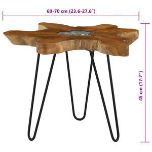 vidaXL Coffee Table 70 x 45 cm Solid Teak and Polyresin