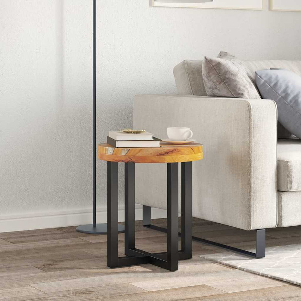 vidaXL Coffee Table 40 x 45 cm Solid Teak Wood and Polyresin