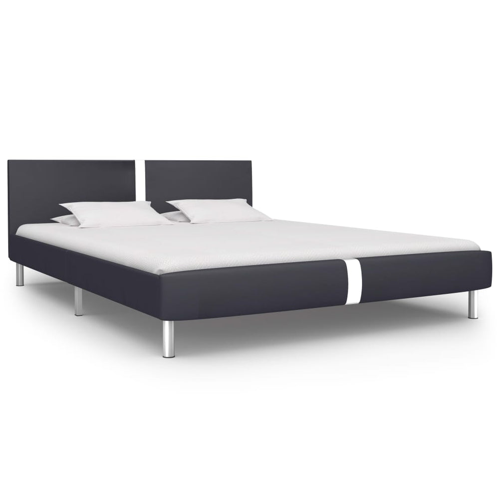 vidaXL Bed Frame Black Faux Leather 120 x 200 cm