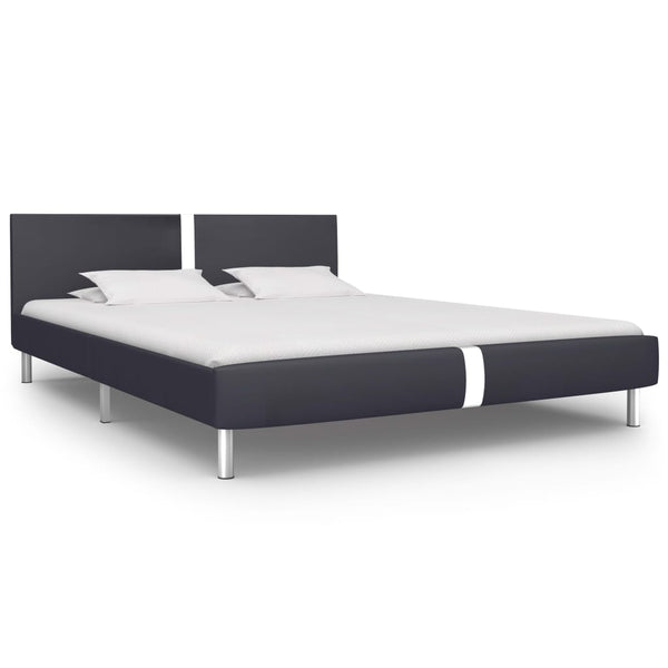 vidaXL Bed Frame Black Faux Leather 120 x 200 cm