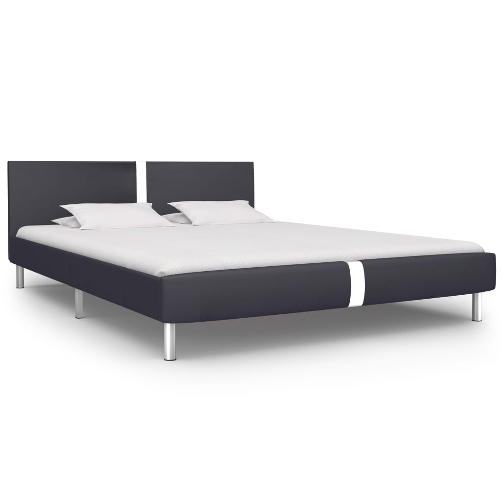vidaXL Bed Frame Black Faux Leather 120 x 200 cm