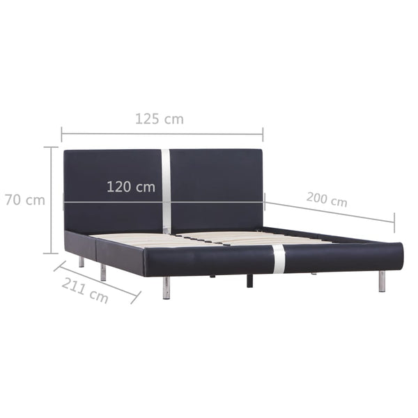 vidaXL Bed Frame Black Faux Leather 120 x 200 cm