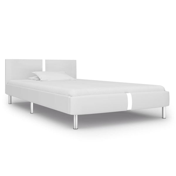 vidaXL Bed Frame White Faux Leather 90x200 cm