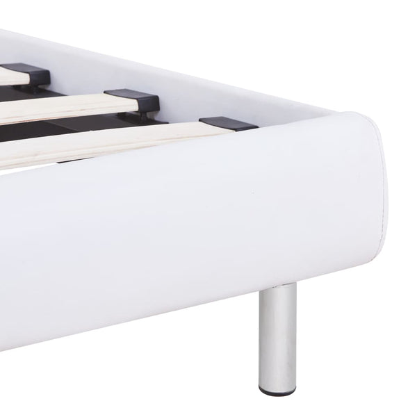 vidaXL Bed Frame White Faux Leather 90x200 cm