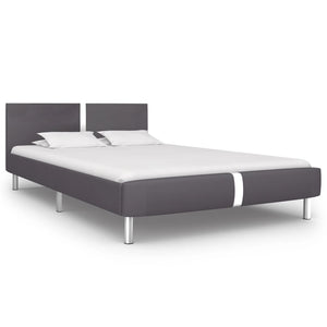 vidaXL Bed Frame Grey Faux Leather 140 x 200 cm