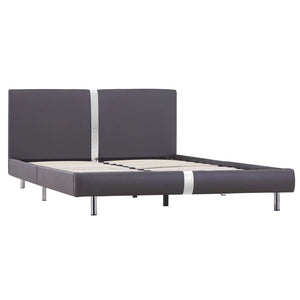 vidaXL Bed Frame Grey Faux Leather 140 x 200 cm