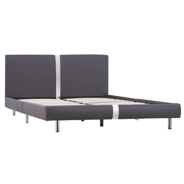vidaXL Bed Frame Grey Faux Leather 140 x 200 cm