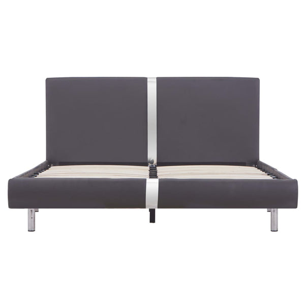 vidaXL Bed Frame Grey Faux Leather 140 x 200 cm